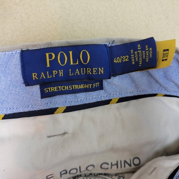Polo Ralph Lauren Stretch Straight Fit Mens 36x32 Beige Cotton Twill Chino Pants - Picture 6 of 8